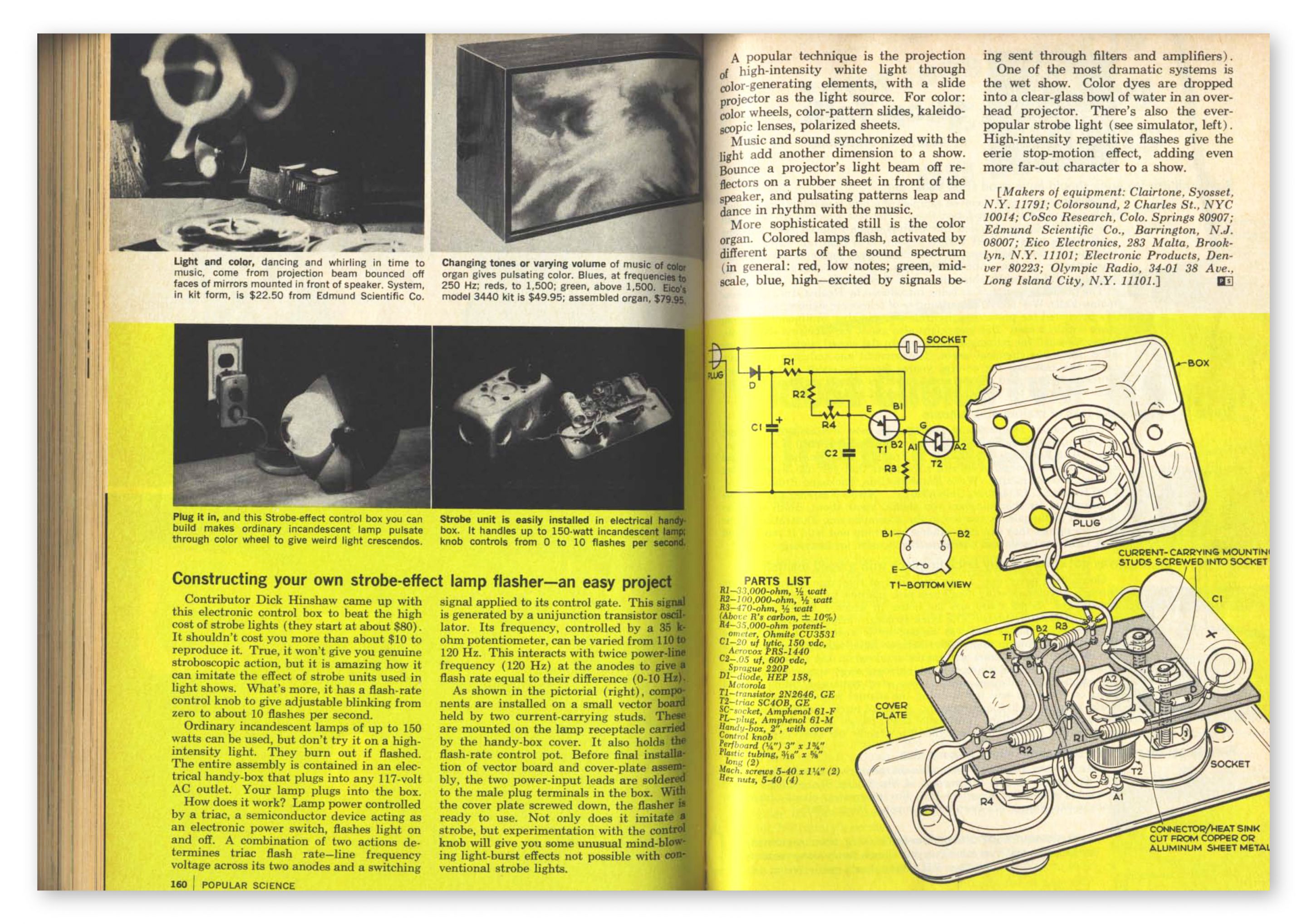 Popular Science Magazine, May 1969, Psychedelic Light-Show Systems