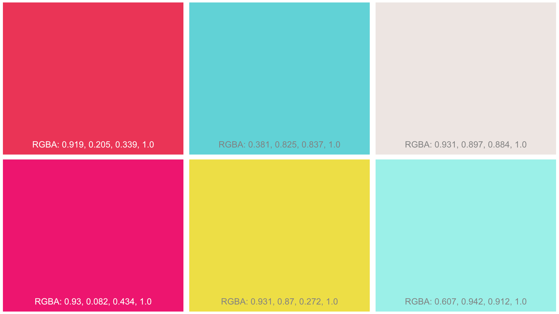 VJ Colour Palette  001 (RGBA normalised)